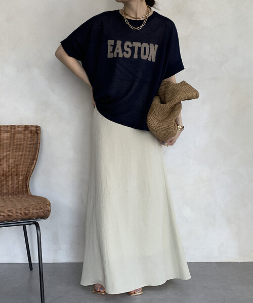 新品タグ付きDOUDOU 前後2WAYシアーインターシャEASTONロゴニット 前後2WAYシアーインターシャEASTONロゴニット | DOUDOU(ドゥドゥ