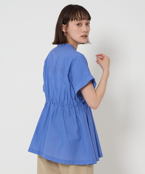 green label relaxing（グリーンレーベルリラクシング）の「ウエストギャザー ハオリ シャツ（シャツ/ブラウス・レディース・コバルトブルー/モカ/ブラック/ホワイト・FREE）」の15枚目の写真