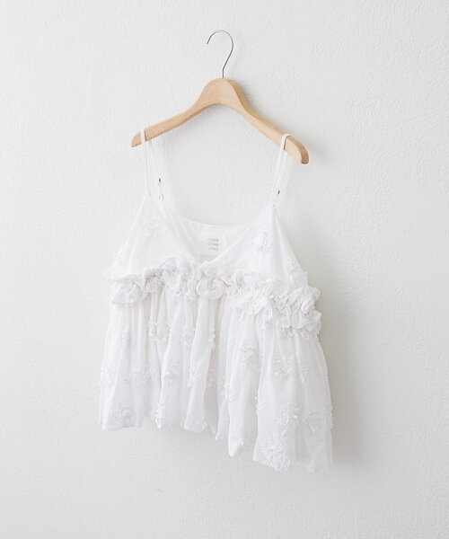 セール】crinkle 3D embroidery camisole（シャツ/ブラウス