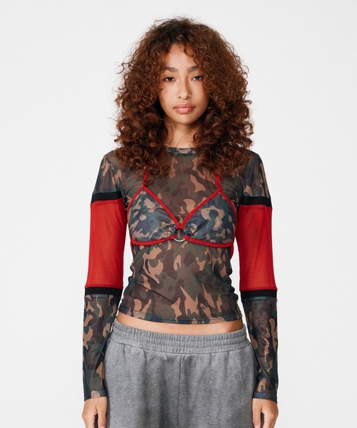 BEEDENカモフラージュ BLOCKING CAMO MESH 2P TOPS（Tシャツ/カットソー）｜BEEDEN