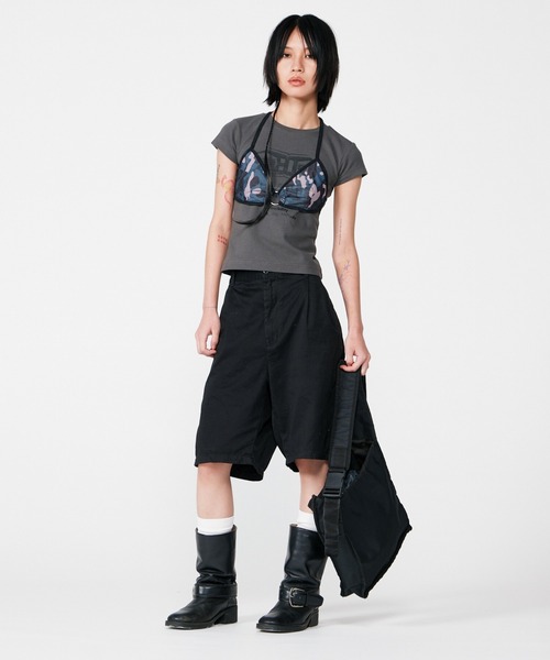 BEEDEN(ビーデン)の「BLOCKING CAMO MESH 2P TOPS(Tシャツ/カットソー・レディース・レッド/ブラック・FREE)」の13枚目の写真