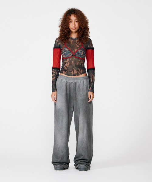BEEDEN(ビーデン)の「BLOCKING CAMO MESH 2P TOPS(Tシャツ/カットソー・レディース・レッド/ブラック・FREE)」の19枚目の写真