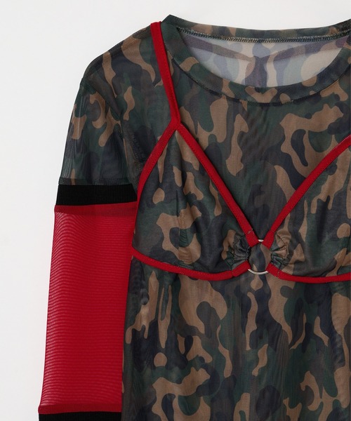 BLOCKING CAMO MESH 2P TOPS（Tシャツ/カットソー）｜BEEDEN
