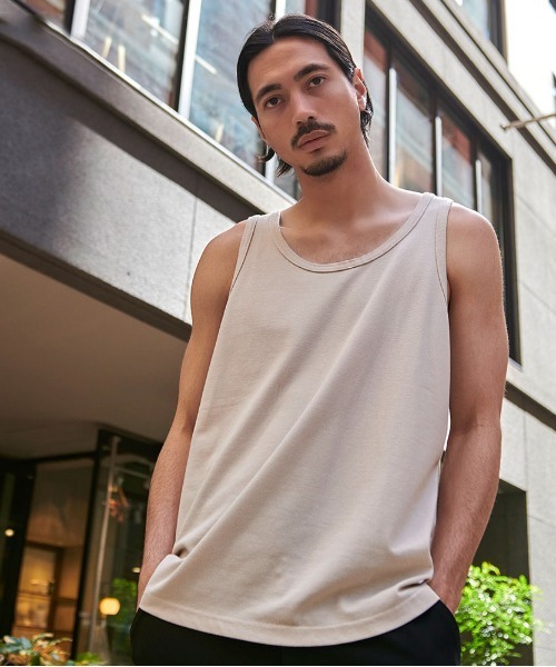 JEMORGAN(ジェーイーモーガン)の「『JEMORGAN LONG JOHNS/ジェーイーモーガンロングジョーンズ』T/Cカノコタンクトップ【+】(タンクトップ・メンズ・ベージュ/カーキ/ブラック/ネイビー/ホワイト・XL/L/M)」の3枚目の写真