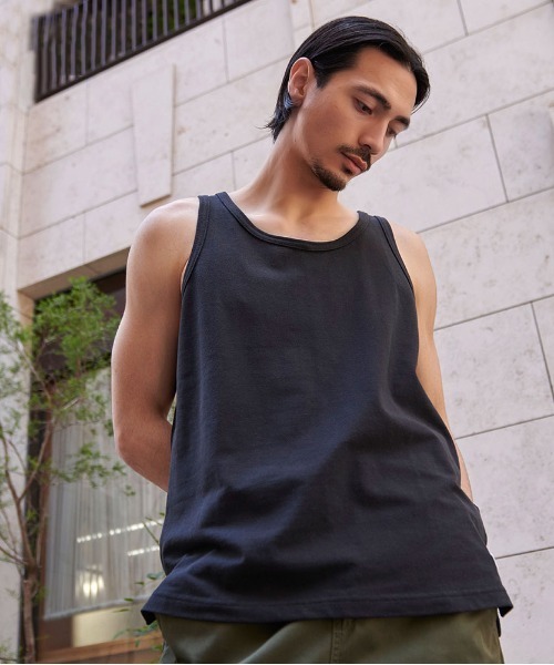 JEMORGAN(ジェーイーモーガン)の「『JEMORGAN LONG JOHNS/ジェーイーモーガンロングジョーンズ』T/Cカノコタンクトップ【+】(タンクトップ・メンズ・ベージュ/カーキ/ブラック/ネイビー/ホワイト・XL/L/M)」の1枚目の写真