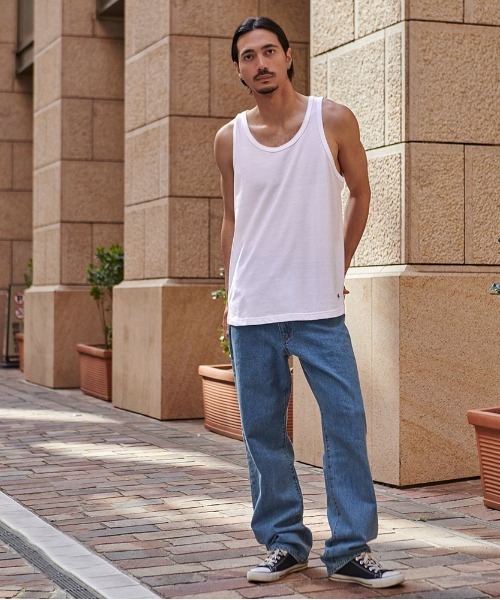 JEMORGAN(ジェーイーモーガン)の「『JEMORGAN LONG JOHNS/ジェーイーモーガンロングジョーンズ』T/Cカノコタンクトップ【+】(タンクトップ・メンズ・ベージュ/カーキ/ブラック/ネイビー/ホワイト・XL/L/M)」の6枚目の写真