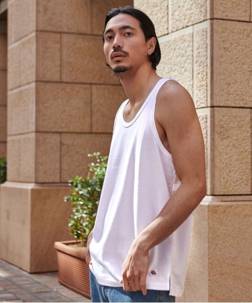 JEMORGAN(ジェーイーモーガン)の「『JEMORGAN LONG JOHNS/ジェーイーモーガンロングジョーンズ』T/Cカノコタンクトップ【+】(タンクトップ・メンズ・ベージュ/カーキ/ブラック/ネイビー/ホワイト・XL/L/M)」の7枚目の写真