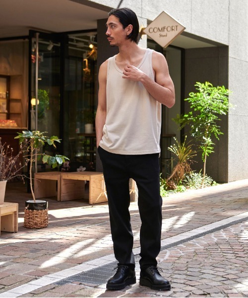 JEMORGAN(ジェーイーモーガン)の「『JEMORGAN LONG JOHNS/ジェーイーモーガンロングジョーンズ』T/Cカノコタンクトップ【+】(タンクトップ・メンズ・ベージュ/カーキ/ブラック/ネイビー/ホワイト・XL/L/M)」の12枚目の写真