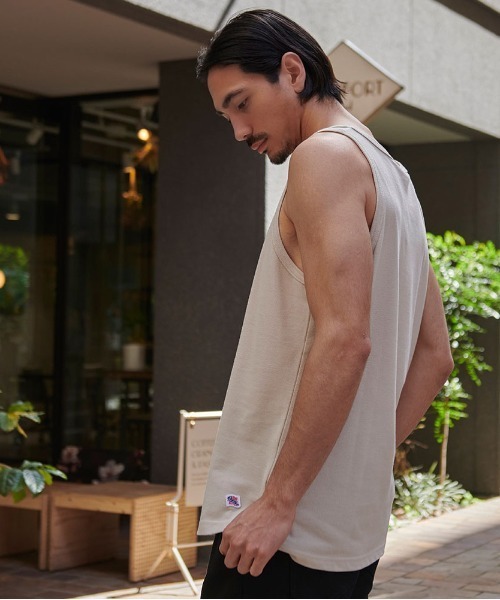 JEMORGAN(ジェーイーモーガン)の「『JEMORGAN LONG JOHNS/ジェーイーモーガンロングジョーンズ』T/Cカノコタンクトップ【+】(タンクトップ・メンズ・ベージュ/カーキ/ブラック/ネイビー/ホワイト・XL/L/M)」の13枚目の写真