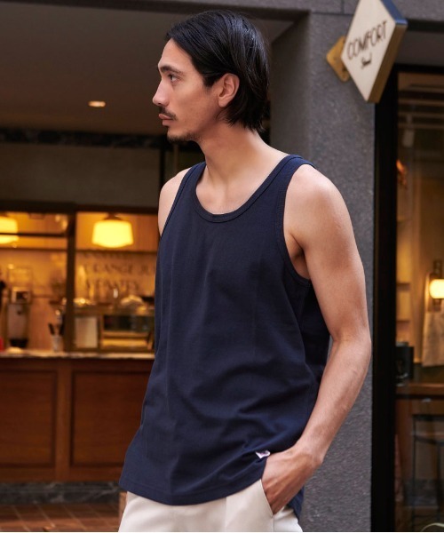 JEMORGAN(ジェーイーモーガン)の「『JEMORGAN LONG JOHNS/ジェーイーモーガンロングジョーンズ』T/Cカノコタンクトップ【+】(タンクトップ・メンズ・ベージュ/カーキ/ブラック/ネイビー/ホワイト・XL/L/M)」の19枚目の写真