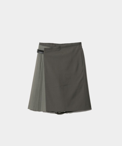 beautiful people（ビューティフルピープル）の「light wool tropical  uniform kilt pants（その他パンツ・レディース・ブラック/オリーブ・38）」の2枚目の写真