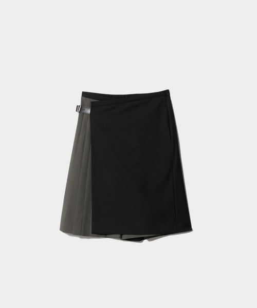 beautiful people（ビューティフルピープル）の「light wool tropical  uniform kilt pants（その他パンツ・レディース・ブラック/オリーブ・38）」の3枚目の写真