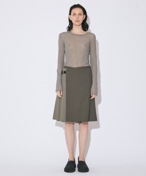 beautiful people（ビューティフルピープル）の「light wool tropical  uniform kilt pants（その他パンツ・レディース・ブラック/オリーブ・38）」の6枚目の写真