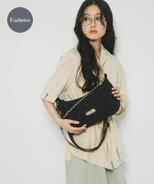 RODE SKO(ロデスコ)の「『別注』OUTDOOR PRODUCTS×hun RODESKO QuiltingChainBag(ハンドバッグ・レディース・ブラック/ベージュ・-)」の2枚目の写真