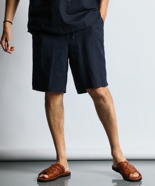 The DUFFER of ST.GEORGE(ザダファーオブセントジョージ)の「LINEN BLEND SETUP SHORTS:綿麻素材 セットアップ ショートパンツ(その他パンツ・メンズ・ネイビー/オリーブ・LARGE/MEDIUM/X-LARGE)」の5枚目の写真