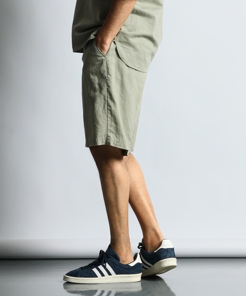 The DUFFER of ST.GEORGE(ザダファーオブセントジョージ)の「LINEN BLEND SETUP SHORTS:綿麻素材 セットアップ ショートパンツ(その他パンツ・メンズ・ネイビー/オリーブ・LARGE/MEDIUM/X-LARGE)」の7枚目の写真