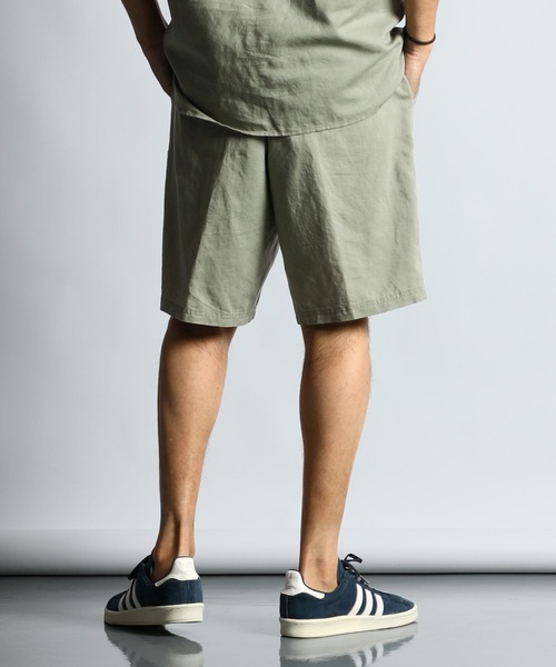The DUFFER of ST.GEORGE(ザダファーオブセントジョージ)の「LINEN BLEND SETUP SHORTS:綿麻素材 セットアップ ショートパンツ(その他パンツ・メンズ・ネイビー/オリーブ・LARGE/MEDIUM/X-LARGE)」の8枚目の写真