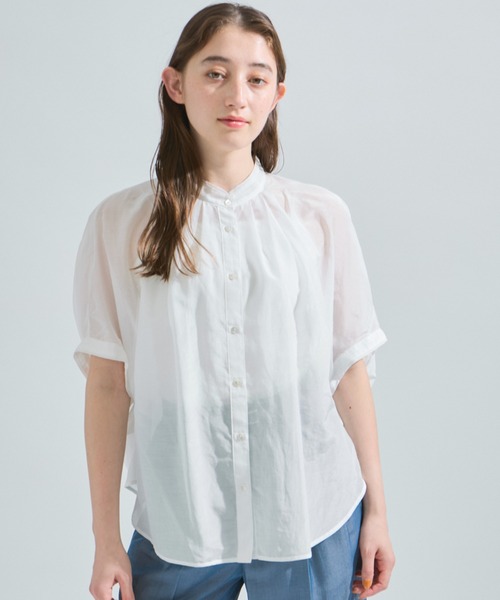 ketty(ケティ)の「コットンシルクシャツブラウス≪手洗い可能≫(シャツ/ブラウス・レディース・ブラック/イエロー/ホワイト・M)」の1枚目の写真