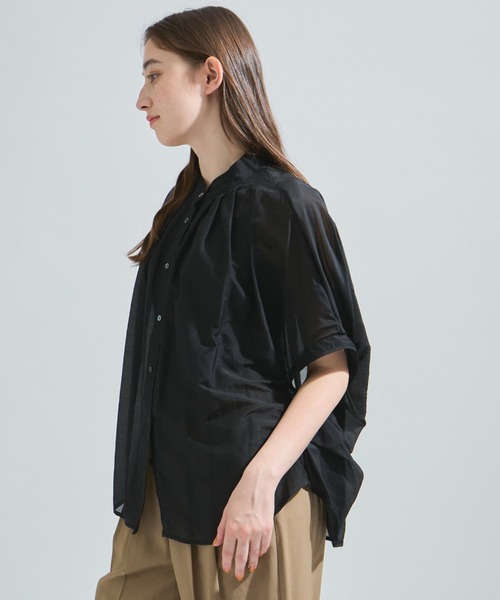 ketty(ケティ)の「コットンシルクシャツブラウス≪手洗い可能≫(シャツ/ブラウス・レディース・ブラック/イエロー/ホワイト・M)」の4枚目の写真