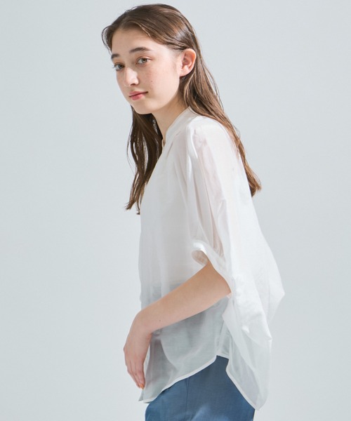 ketty(ケティ)の「コットンシルクシャツブラウス≪手洗い可能≫(シャツ/ブラウス・レディース・ブラック/イエロー/ホワイト・M)」の8枚目の写真