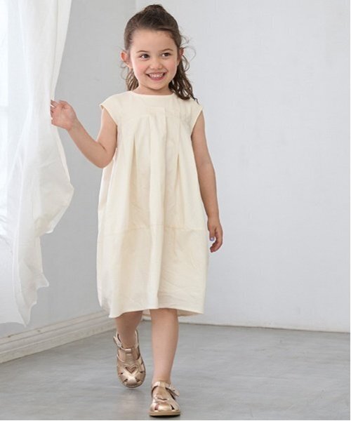 petit main（プティマイン）の「【リンク】ドッキングバルーンワンピース(キッズ)（ワンピース・キッズ・キナリ/ライトベージュ/ブラック・L/S/M）」の2枚目の写真