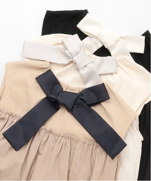petit main（プティマイン）の「【リンク】ドッキングバルーンワンピース(キッズ)（ワンピース・キッズ・キナリ/ライトベージュ/ブラック・L/S/M）」の13枚目の写真