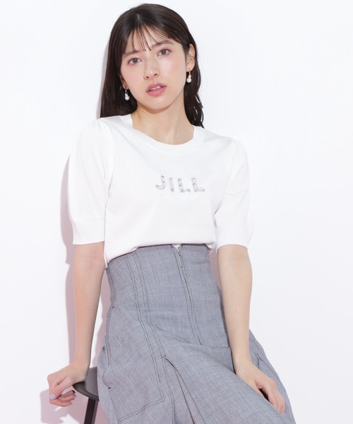 JILL by JILL STUART(ジルバイジルスチュアート)の「パールミニロゴパフスリーブニットトップス(ニット/セーター・レディース・ラベンダー/ブラック/ホワイト/イエロー・FREE)」の17枚目の写真