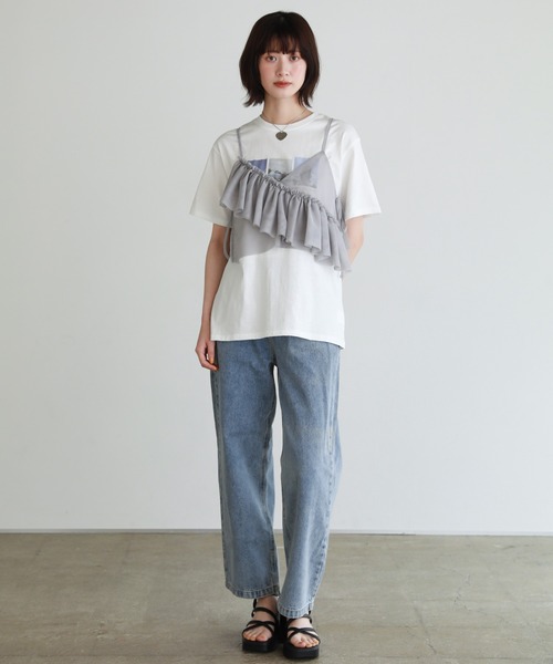 shetila(シェティラ)の「Ice cream photoプリント コットン100%Tシャツ(Tシャツ/カットソー・レディース・ブラック/オフホワイト・F)」の8枚目の写真