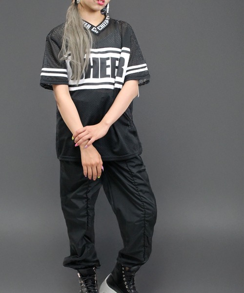 CHEER(チアー)の「スポーツメッシュセンターラインBIGTEE(Tシャツ/カットソー・レディース・ホワイト/ブラック/グリーン・S/M)」の7枚目の写真