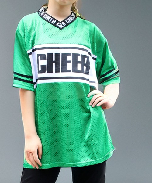 CHEER(チアー)の「スポーツメッシュセンターラインBIGTEE(Tシャツ/カットソー・レディース・ホワイト/ブラック/グリーン・S/M)」の12枚目の写真