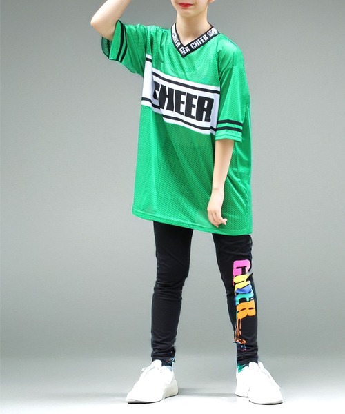 CHEER(チアー)の「スポーツメッシュセンターラインBIGTEE(Tシャツ/カットソー・レディース・ホワイト/ブラック/グリーン・S/M)」の14枚目の写真