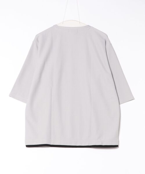 m.f.editorial（エムエフエディトリアル）の「【ウォッシャブル】ノータベネ/NOTABENE ワッフル クルーネック半袖Tシャツ（Tシャツ/カットソー・メンズ・ブルー/ライトグレー/グレー系その他2・X-LARGE/MEDIUM/LARGE）」の4枚目の写真