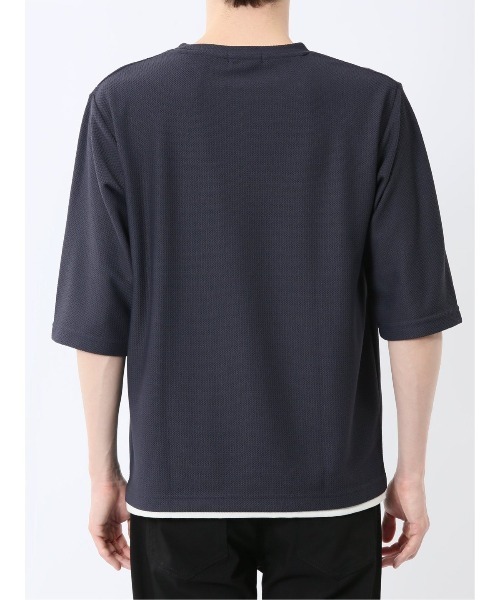 m.f.editorial（エムエフエディトリアル）の「【ウォッシャブル】ノータベネ/NOTABENE ワッフル クルーネック半袖Tシャツ（Tシャツ/カットソー・メンズ・ブルー/ライトグレー/グレー系その他2・X-LARGE/MEDIUM/LARGE）」の10枚目の写真