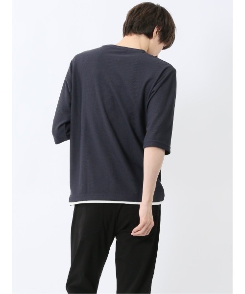 m.f.editorial（エムエフエディトリアル）の「【ウォッシャブル】ノータベネ/NOTABENE ワッフル クルーネック半袖Tシャツ（Tシャツ/カットソー・メンズ・ブルー/ライトグレー/グレー系その他2・X-LARGE/MEDIUM/LARGE）」の14枚目の写真