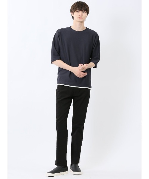 m.f.editorial（エムエフエディトリアル）の「【ウォッシャブル】ノータベネ/NOTABENE ワッフル クルーネック半袖Tシャツ（Tシャツ/カットソー・メンズ・ブルー/ライトグレー/グレー系その他2・X-LARGE/MEDIUM/LARGE）」の16枚目の写真