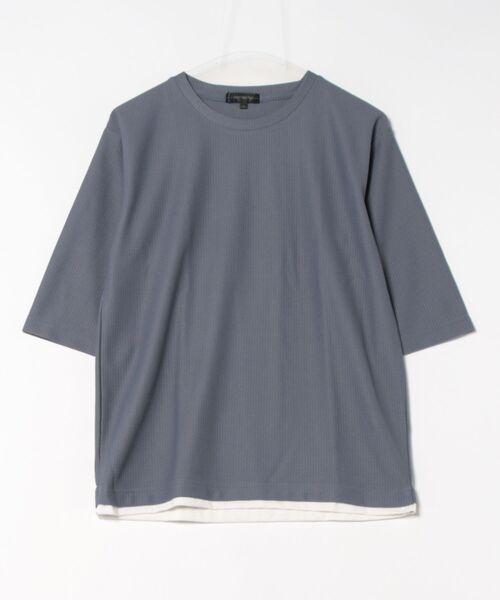 m.f.editorial（エムエフエディトリアル）の「【ウォッシャブル】ノータベネ/NOTABENE ワッフル クルーネック半袖Tシャツ（Tシャツ/カットソー・メンズ・ブルー/ライトグレー/グレー系その他2・X-LARGE/MEDIUM/LARGE）」の17枚目の写真