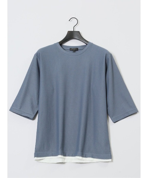 m.f.editorial（エムエフエディトリアル）の「【ウォッシャブル】ノータベネ/NOTABENE ワッフル クルーネック半袖Tシャツ（Tシャツ/カットソー・メンズ・ブルー/ライトグレー/グレー系その他2・X-LARGE/MEDIUM/LARGE）」の18枚目の写真