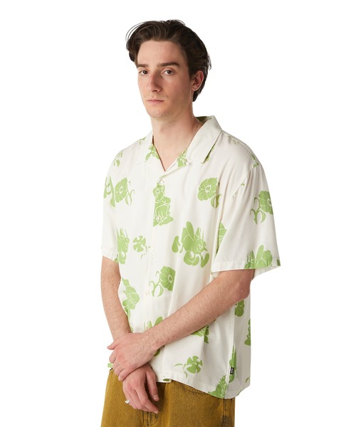 【HUF ハフ RESORT SHIRT リゾートシャツ タグ付き新品サイズＬ】 HUF（ハフ）の「SCARF LS RESORT TOP / HUF リゾートシャツ