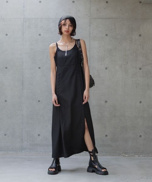 PAGEBOY(ページボーイ)の「レースアップワンピース(ワンピース・レディース・チャコールグレー/ブラック/パープル系その他・FREE)」の2枚目の写真