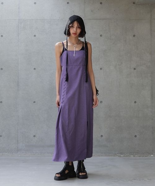 PAGEBOY(ページボーイ)の「レースアップワンピース(ワンピース・レディース・チャコールグレー/ブラック/パープル系その他・FREE)」の4枚目の写真
