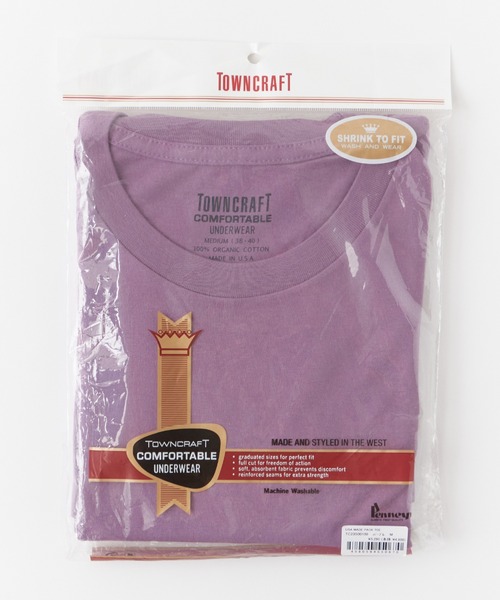 TOWNCRAFT(タウンクラフト)の「TOWNCRAFT/タウンクラフト USA MADE PACK TEE Tシャツ(Tシャツ/カットソー・メンズ・ホワイト/ベージュ/ナチュラル/ネイビー/パープル/チャコール・L/XL/M)」の8枚目の写真