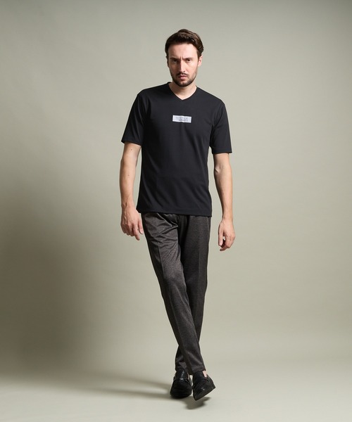 HIDEAWAYS NICOLE(ハイダウェイニコル)の「シルケットVネック半袖Tシャツ(Tシャツ/カットソー・メンズ・ブラック/オフホワイト/ブルー・MEDIUM/LARGE/X-LARGE)」の5枚目の写真