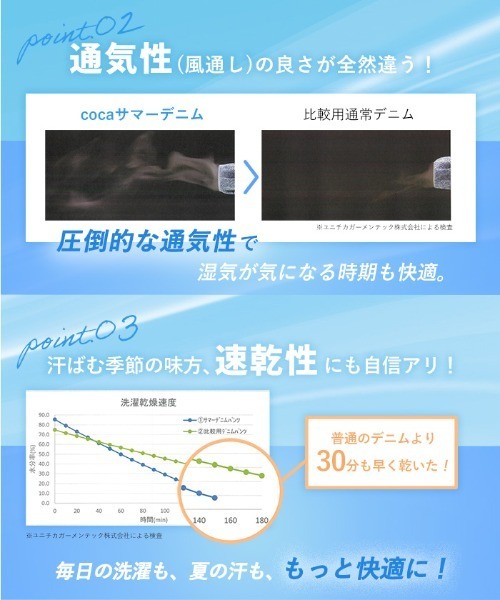 coca（coca）（コカ）の「テーパードパンツ（デニムパンツ・レディース・ブルー/ライトブルー・S/L/M）」の4枚目の写真