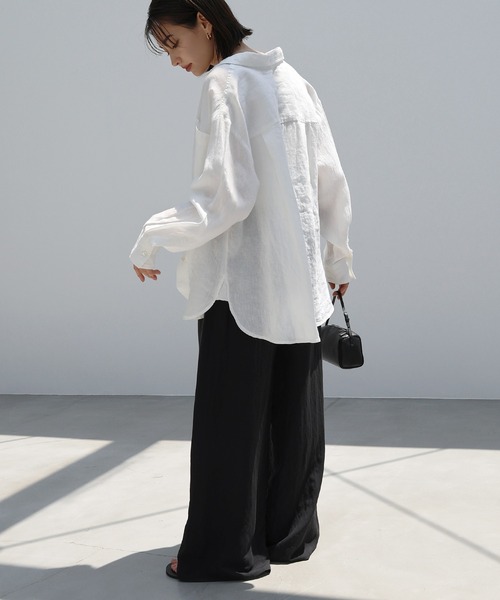 evernavy(エバーネイビー)の「リネンブレンドイージーワイドパンツ(その他パンツ・レディース・ブラック/ベージュ/カーキ・S/L/M)」の10枚目の写真
