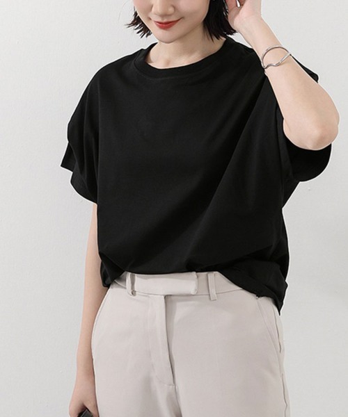 SallyLunn(サリーラン)の「UVカット半袖トップス(Tシャツ/カットソー・レディース・ブラック/ホワイト/ブラック×ホワイト/ネイビー×ホワイト・FREE)」の14枚目の写真