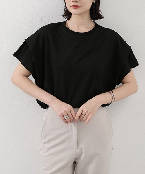 SallyLunn(サリーラン)の「UVカット半袖トップス(Tシャツ/カットソー・レディース・ブラック/ホワイト/ブラック×ホワイト/ネイビー×ホワイト・FREE)」の15枚目の写真