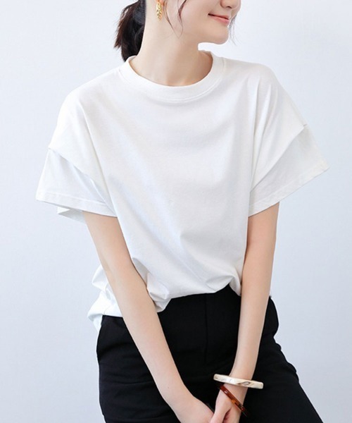 SallyLunn(サリーラン)の「UVカット半袖トップス(Tシャツ/カットソー・レディース・ブラック/ホワイト/ブラック×ホワイト/ネイビー×ホワイト・FREE)」の12枚目の写真