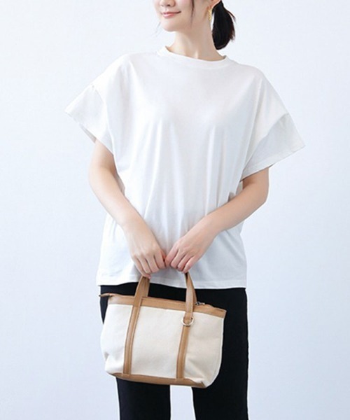 SallyLunn(サリーラン)の「UVカット半袖トップス(Tシャツ/カットソー・レディース・ブラック/ホワイト/ブラック×ホワイト/ネイビー×ホワイト・FREE)」の5枚目の写真