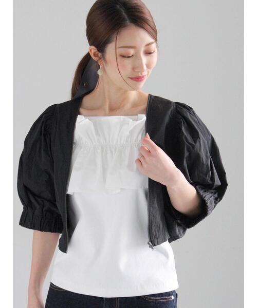 Te chichi（テチチ）の「オフショルドッキングトップス（Tシャツ/カットソー・レディース・ホワイト/モカ/ブラック・F）」の6枚目の写真