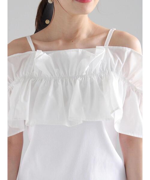 Te chichi（テチチ）の「オフショルドッキングトップス（Tシャツ/カットソー・レディース・ホワイト/モカ/ブラック・F）」の10枚目の写真